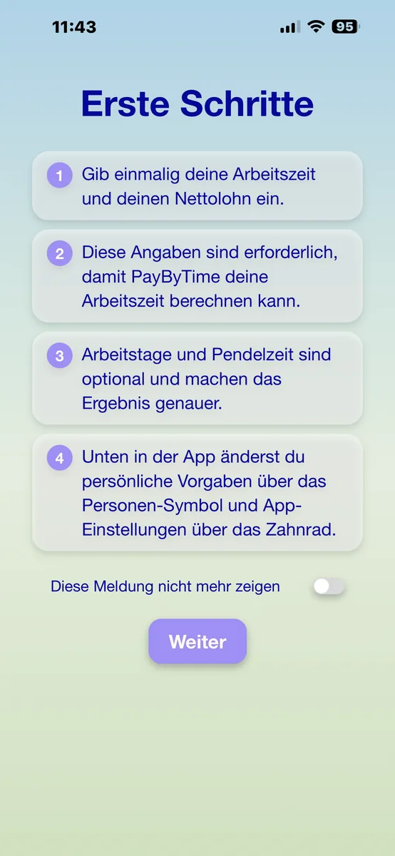 PayByTime Erste Schritte