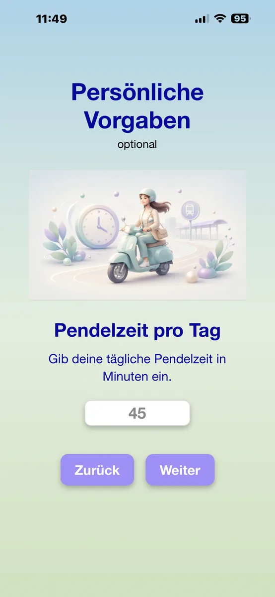 Pendelzeit pro Tag