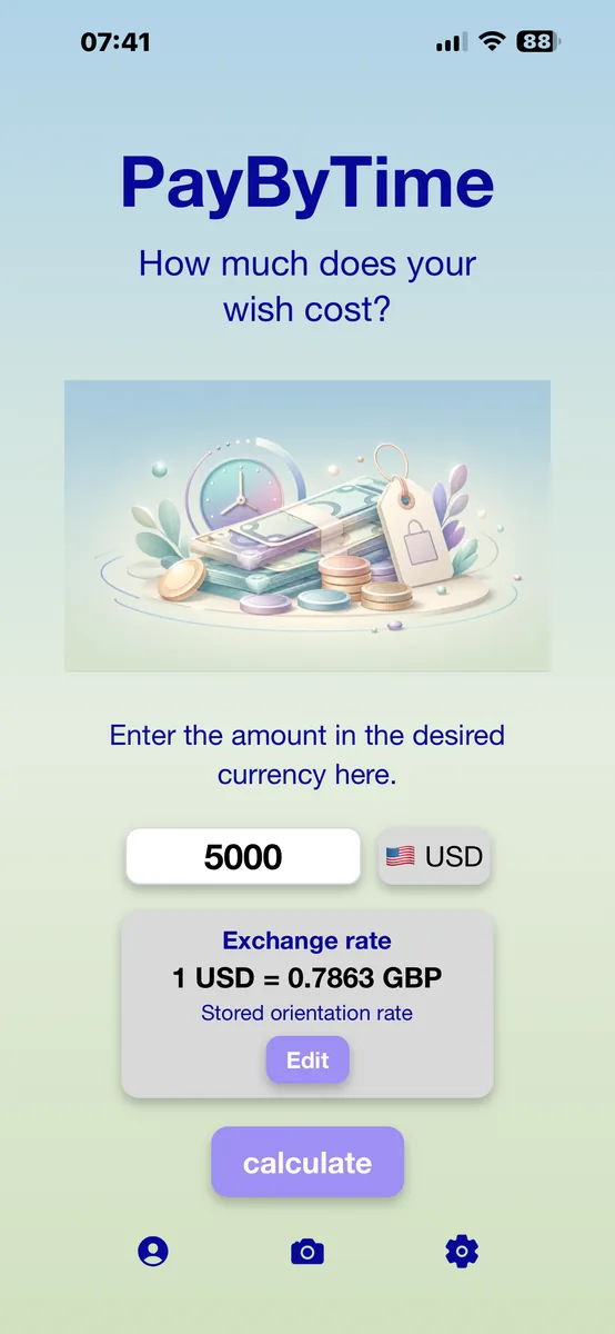 Desired amount with foreign currency