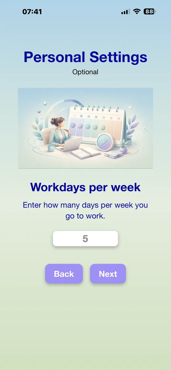 Workdays per week