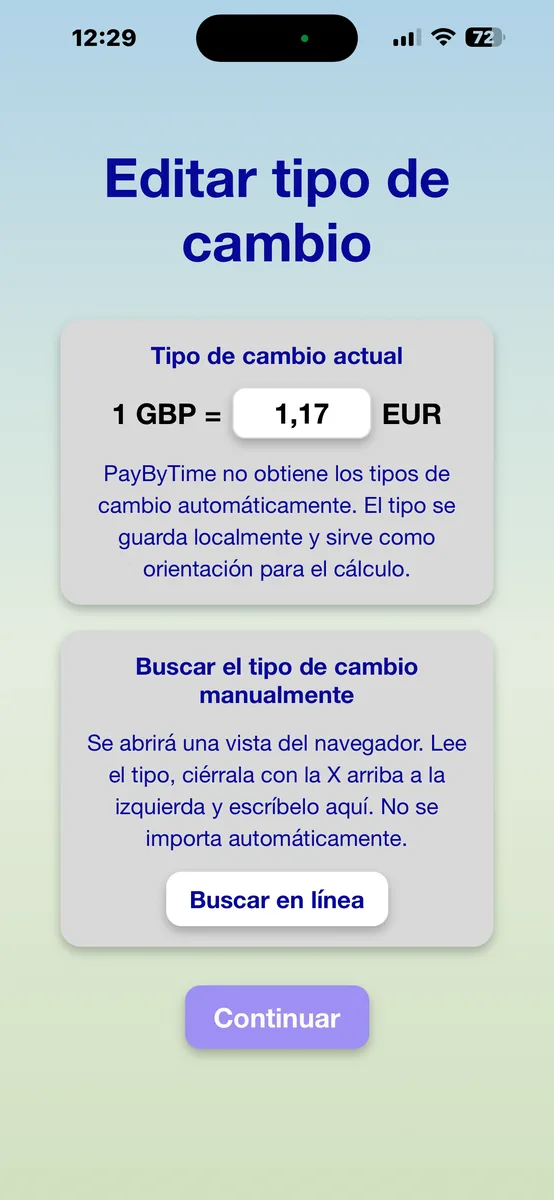 Editar tipo de cambio