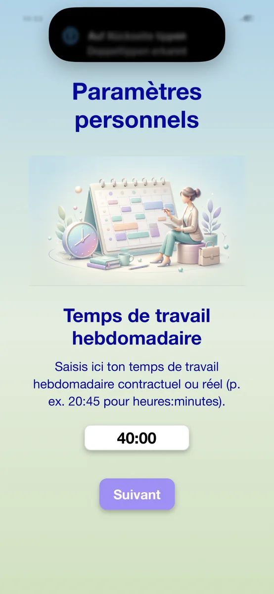 Saisir le temps de travail hebdomadaire