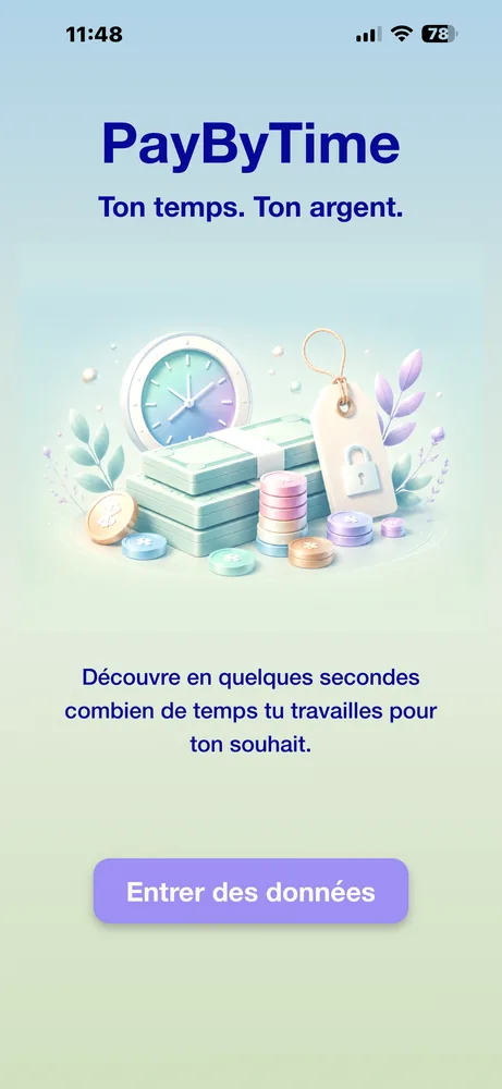 Écran de démarrage PayByTime