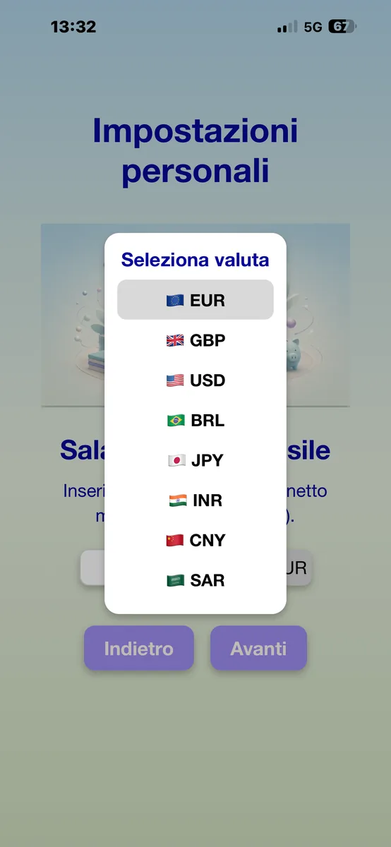 Net income and currency selection
