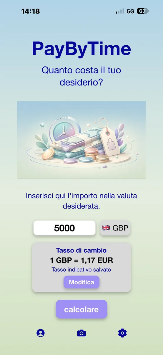 Importo desiderato con valuta estera