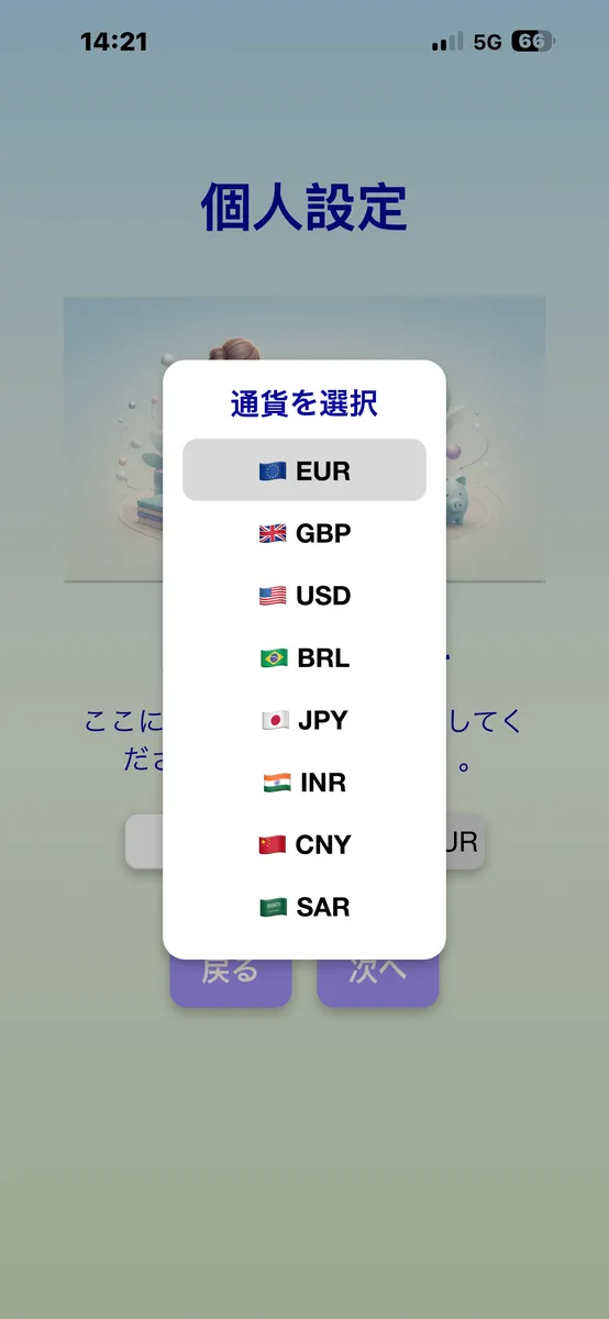Net income and currency selection