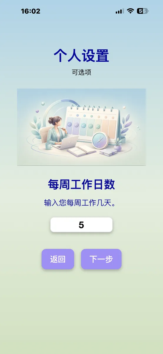 每周工作日数